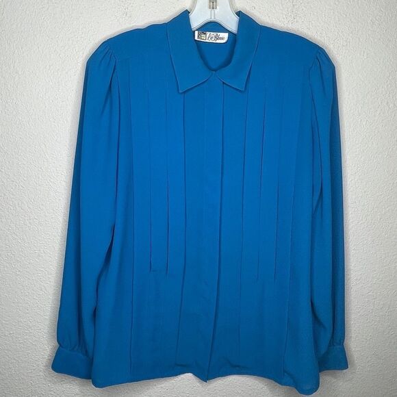 Vintage La Blouse Blue Blouse - Picture 5 of 7